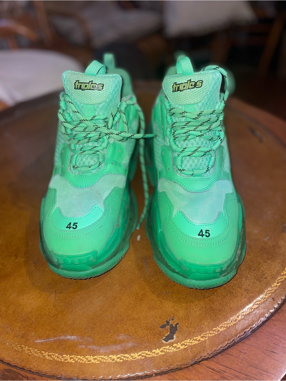 MEN'S TRIPLE S CLEAR SOLE SNEAKER IN GREEN